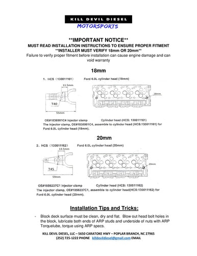 KDD 6.0 Powerstroke O-Ring Cylinder Heads, Pair